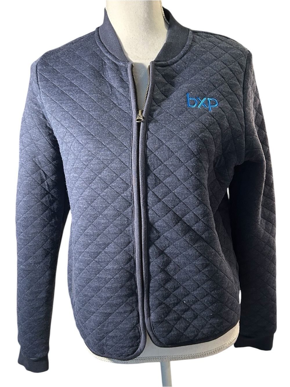 Marine Layer Corbet Quilted Bomber Jacket in Navy Blue